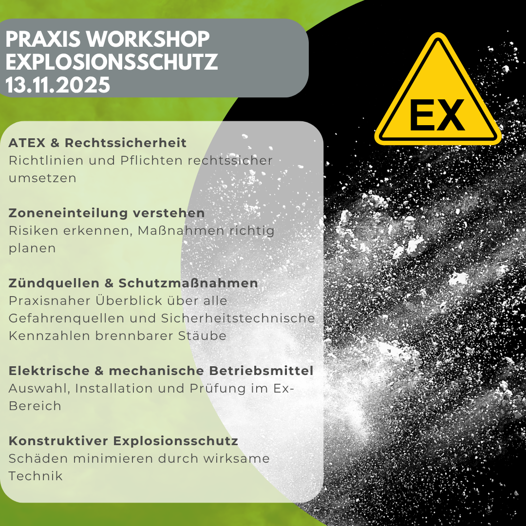 Praxisworkshop Explosionsschutz & Prüfung von Ex-Anlagen