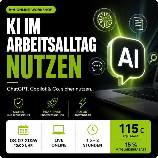KI im beruflichen Umfeld: Verstehen, anwenden, sicher nutzen