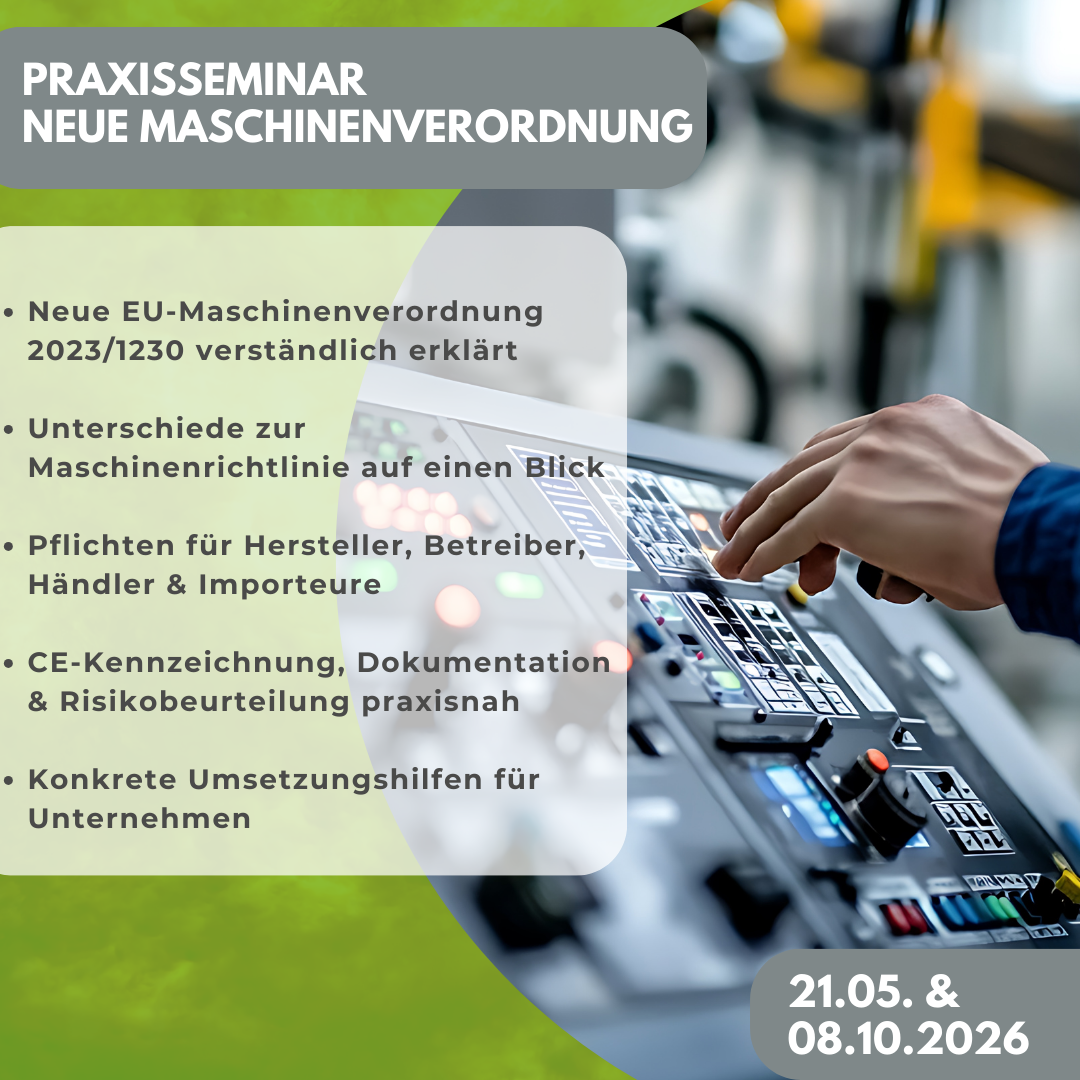 Neue Maschinenverordnung (EU) 2023/1230 – Anforderungen, Pflichten & Umsetzung