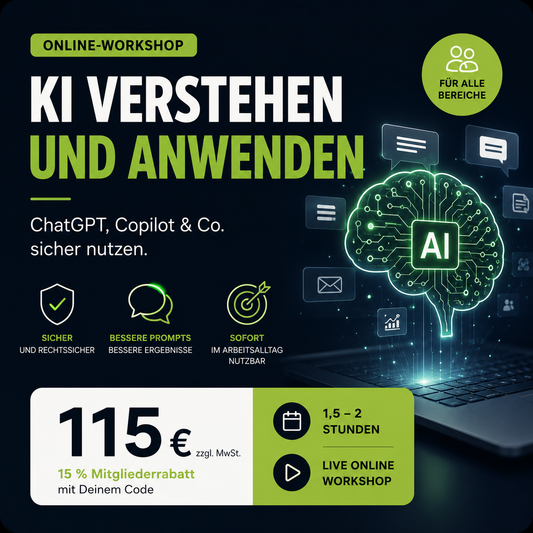 KI im beruflichen Umfeld: Verstehen, anwenden, sicher nutzen